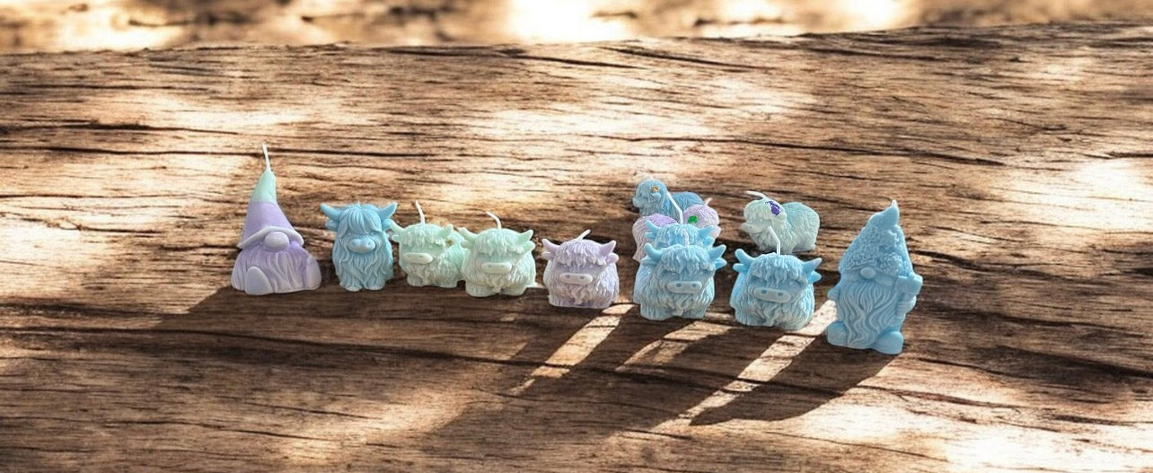 100% Soy Candles Highland Cow & Gnome