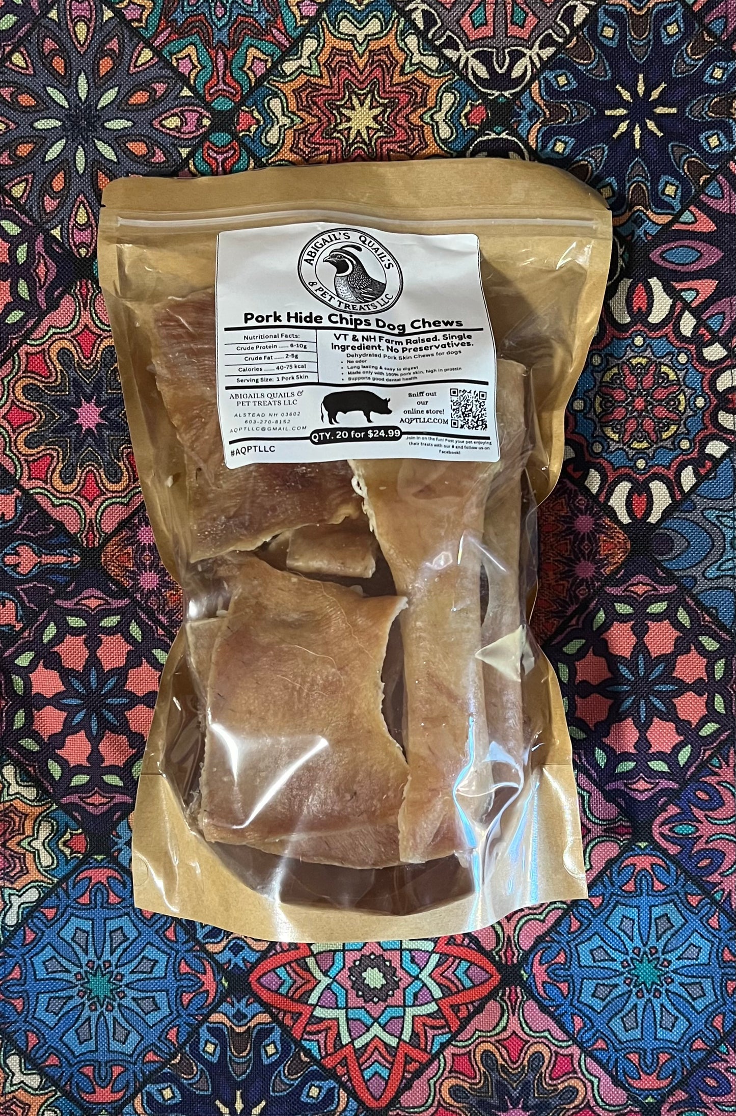 VT & NH Farm-Raised Pork Hide Chips