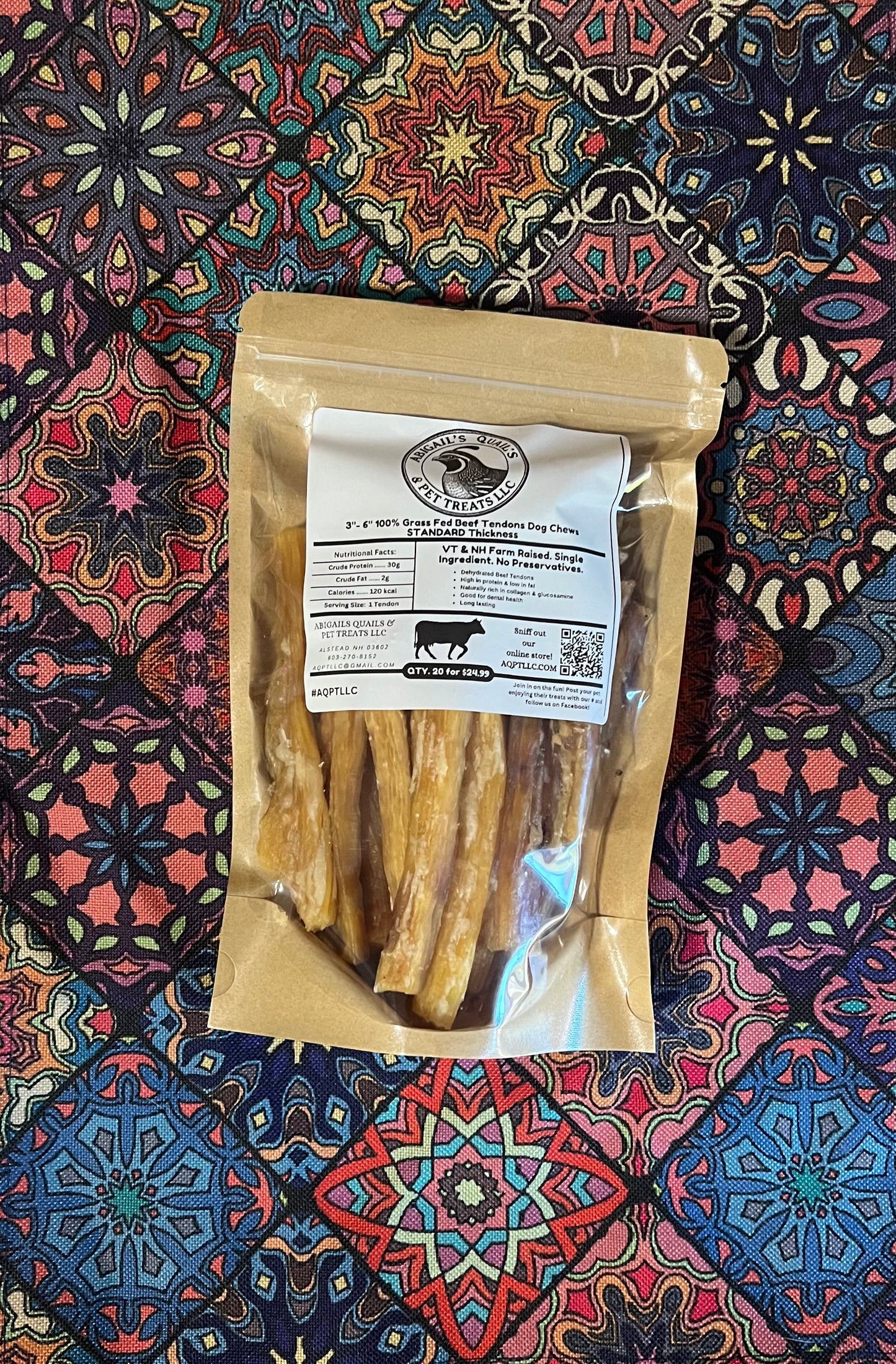 New England Farm-Raised 100% Grass Fed Beef Tendons