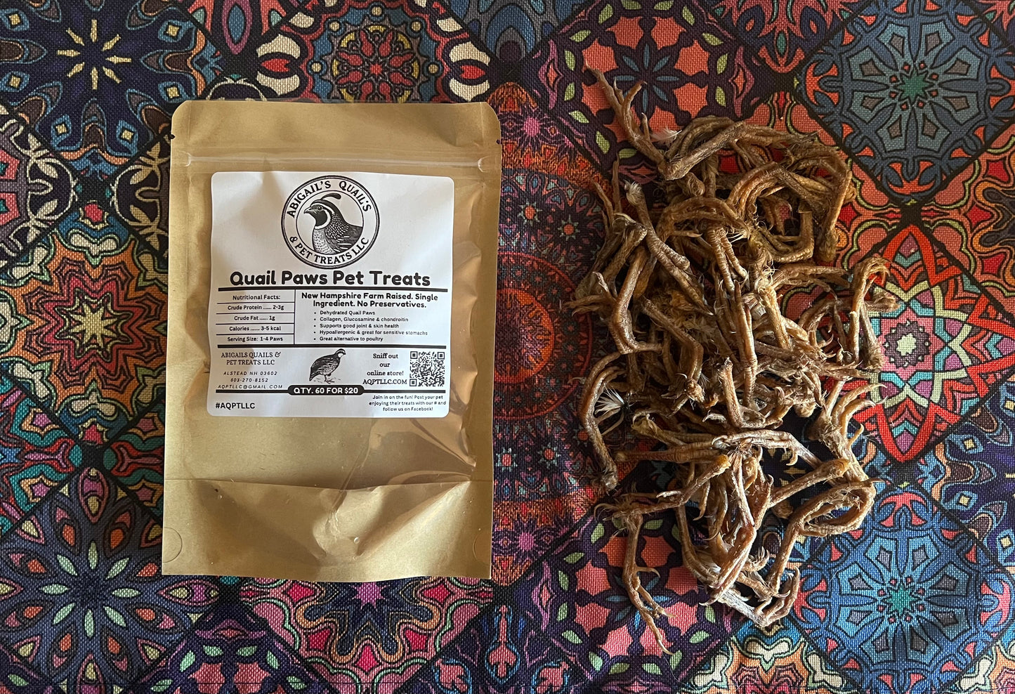 NH Farm-Raised Quail Feet (Dehydrated)