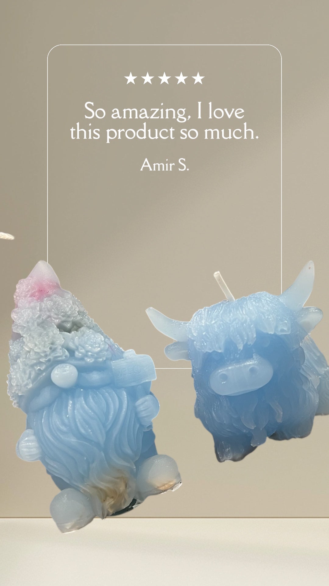 Soy Candles Highland Cow & Gnome